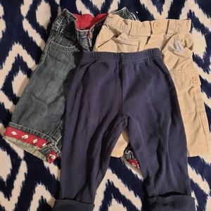 3-6 mos, 6-9 mos Lot of 3 Pants